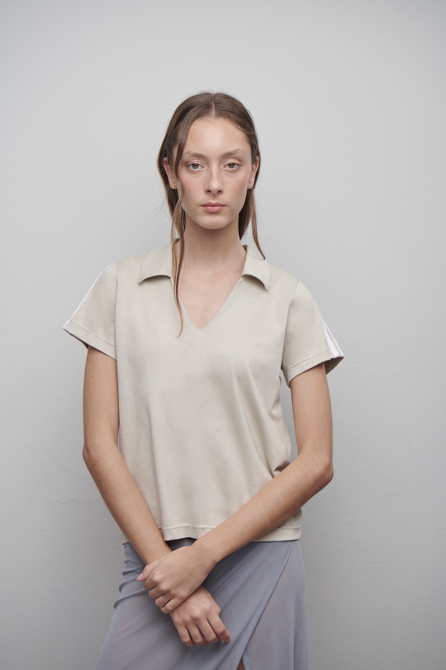 Camiseta polo beige