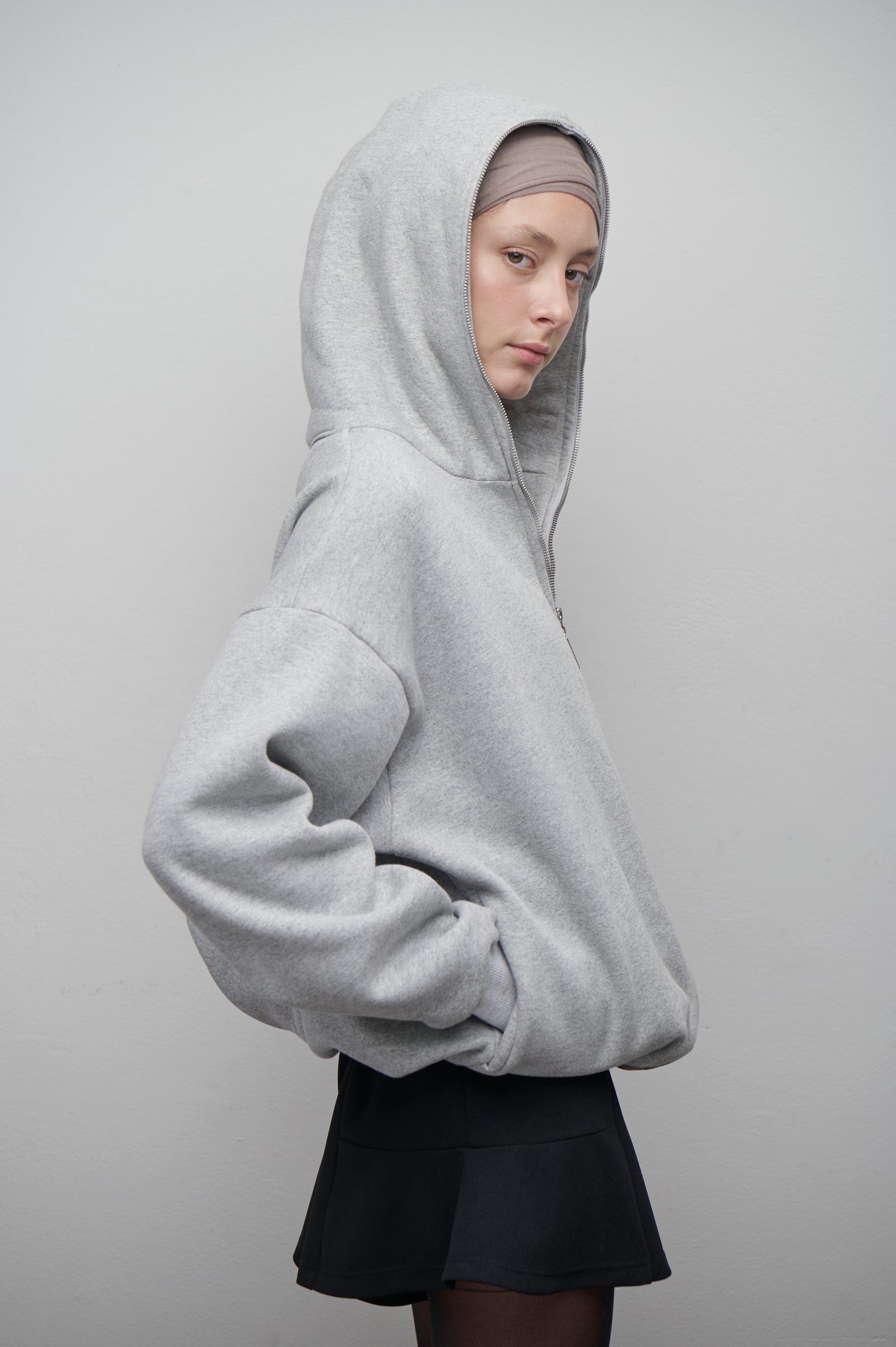 Campera hoodie oversize gris
