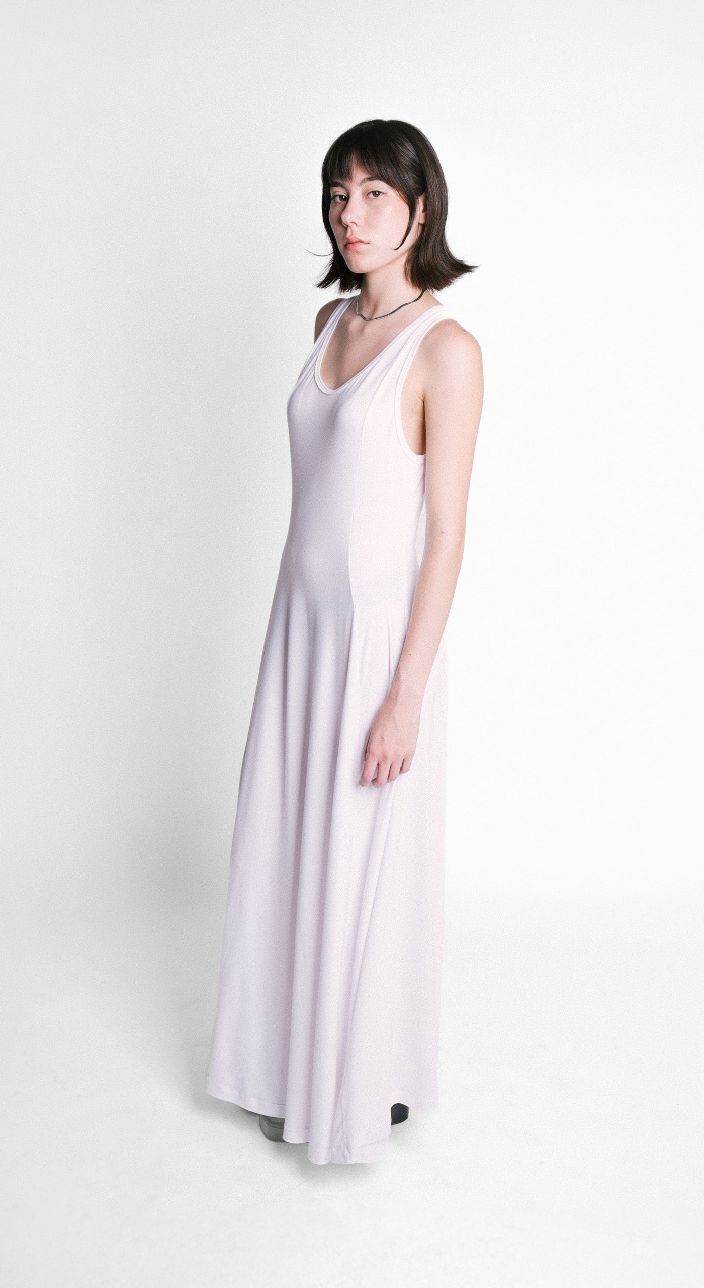 Vestido evasé blanco