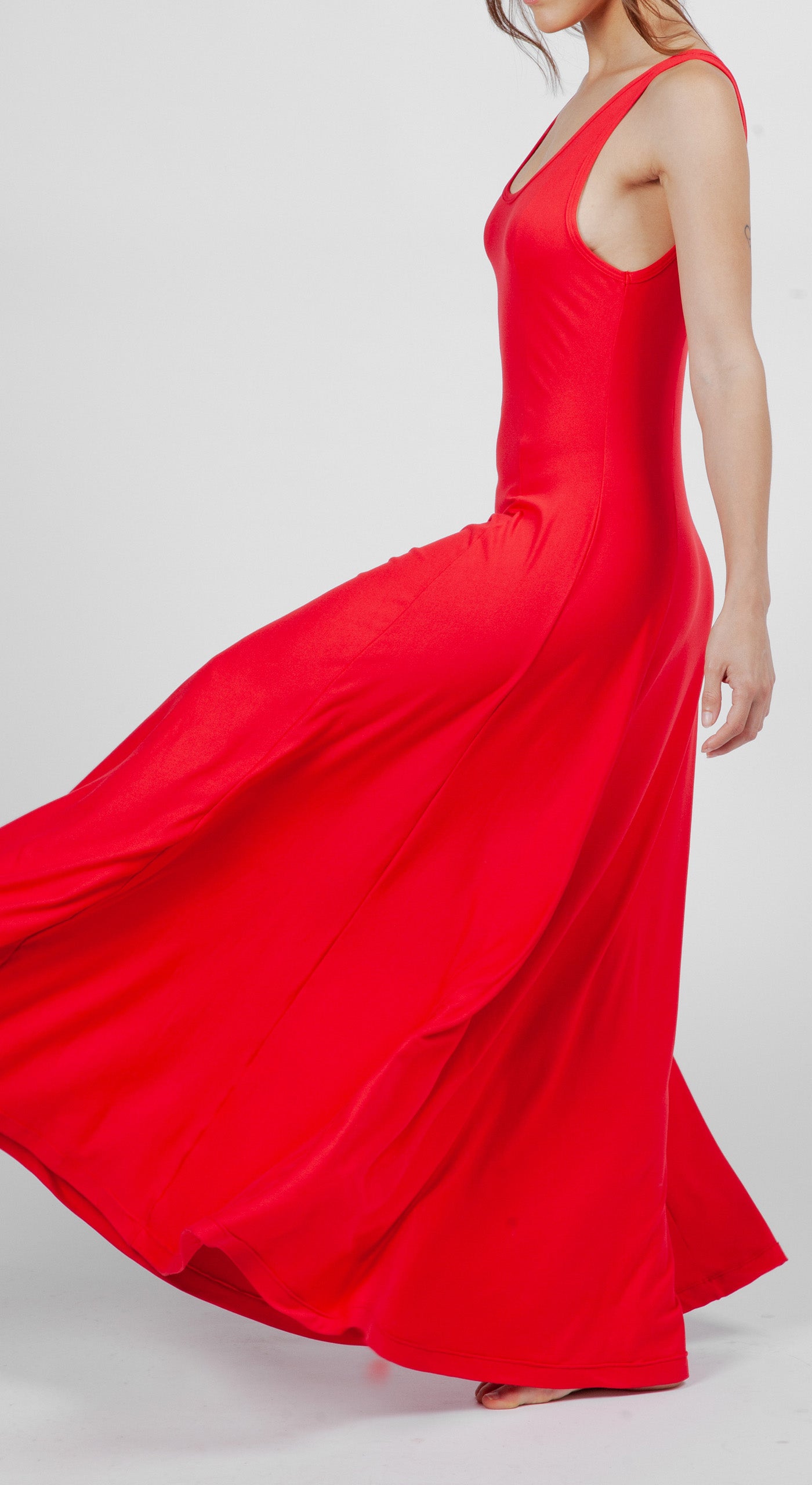 Vestido evasé rojo