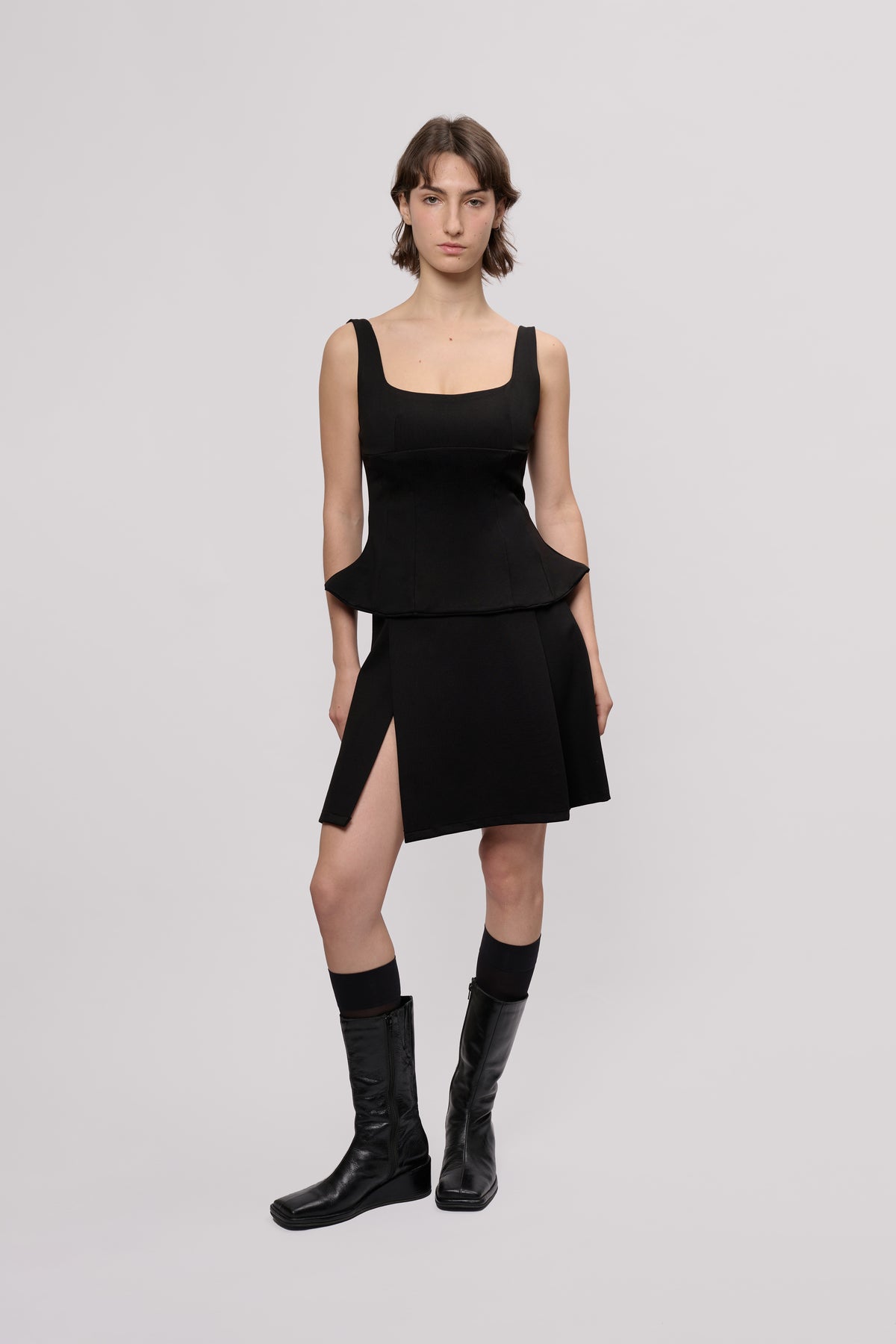 Falda Midi Tejida En Lino