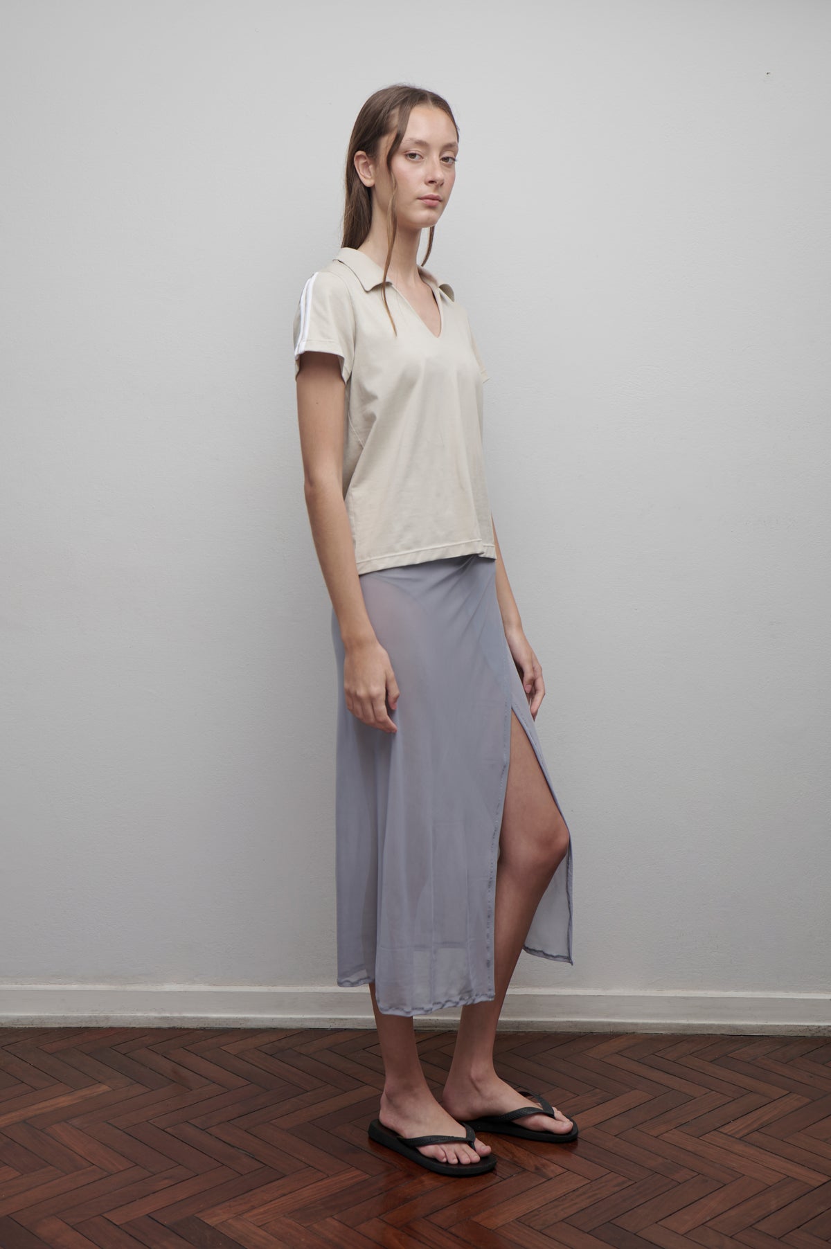 Falda microtul gris