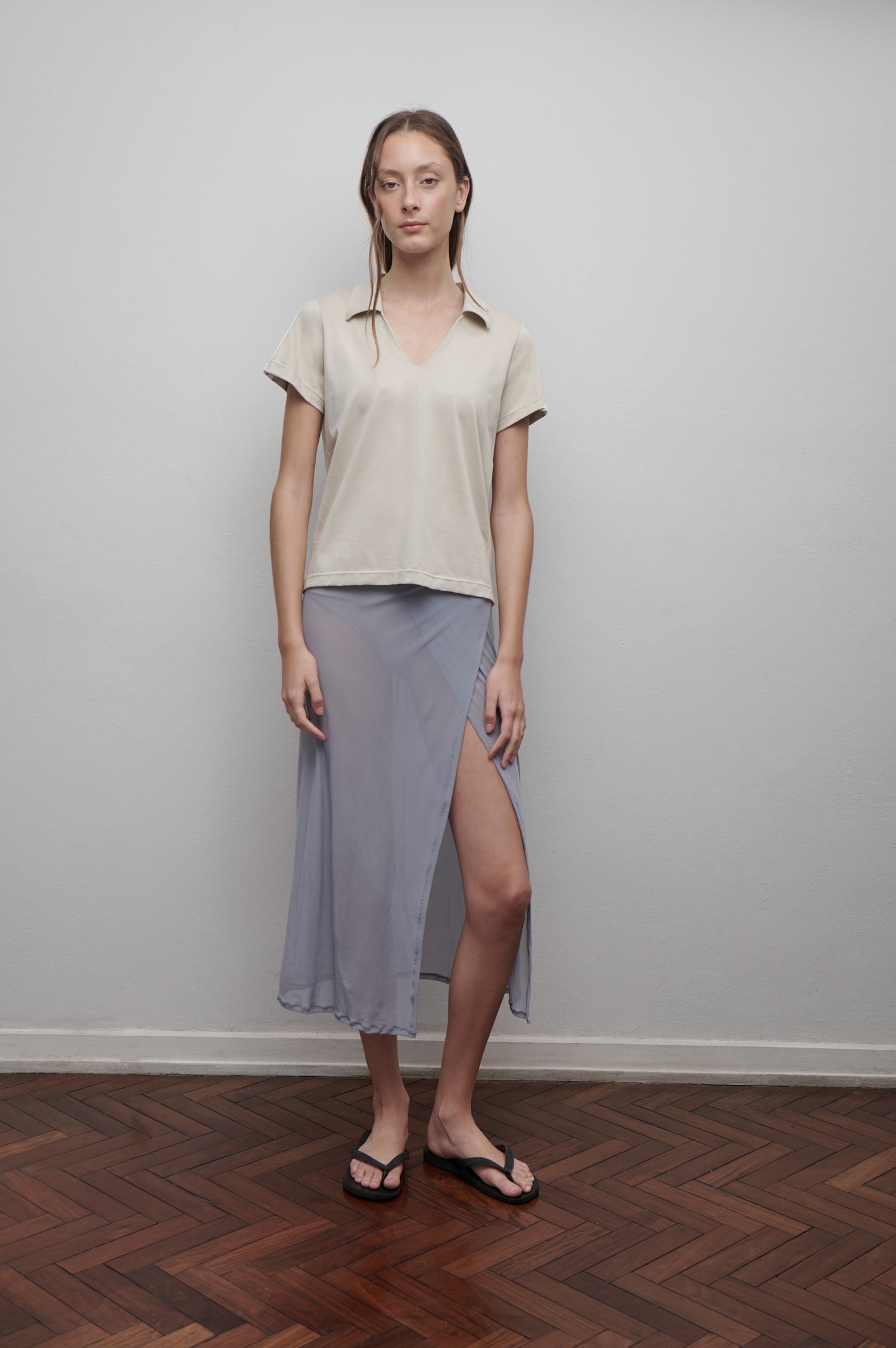 Camiseta polo beige