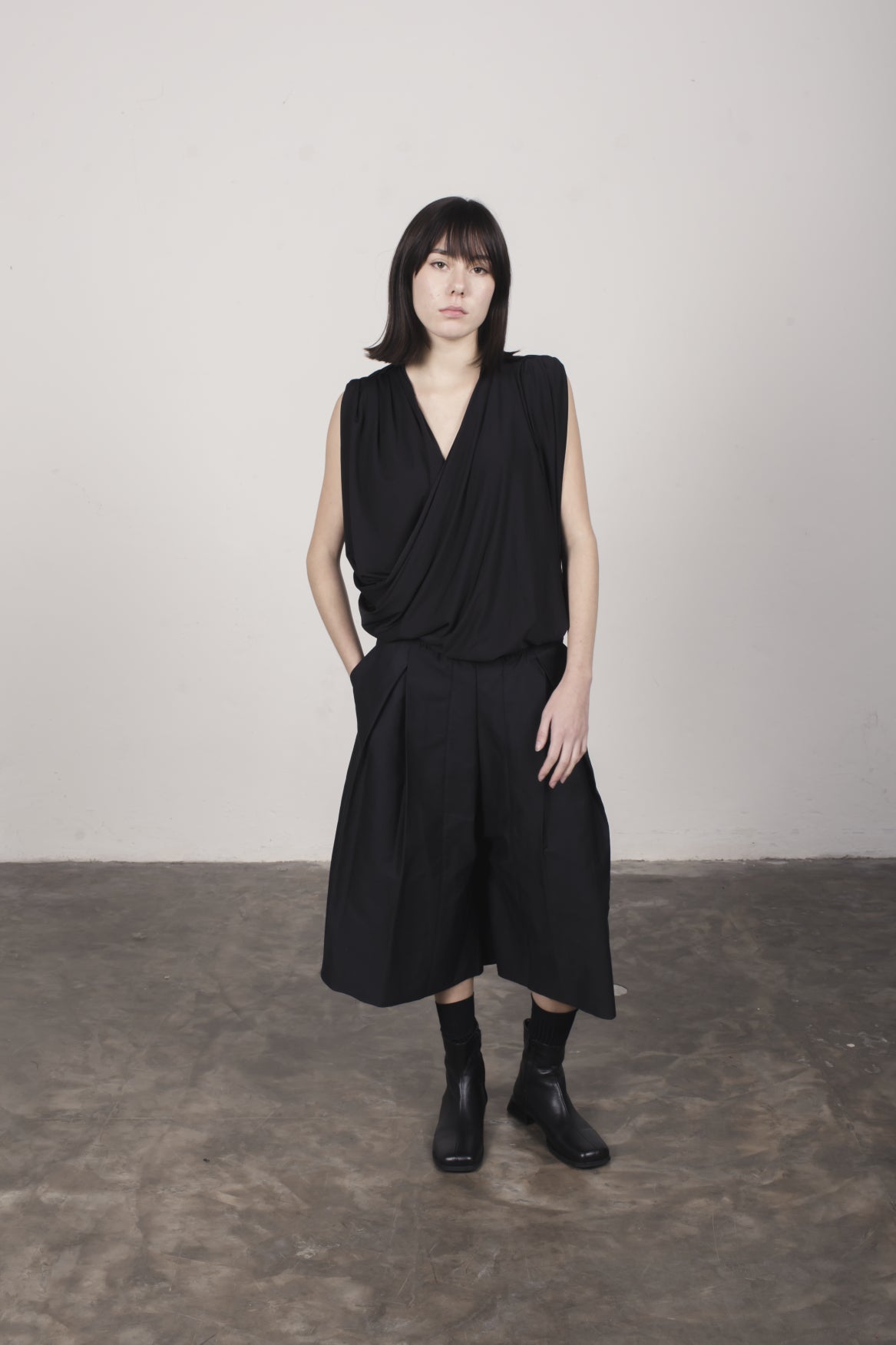 Blusa drapeada resort