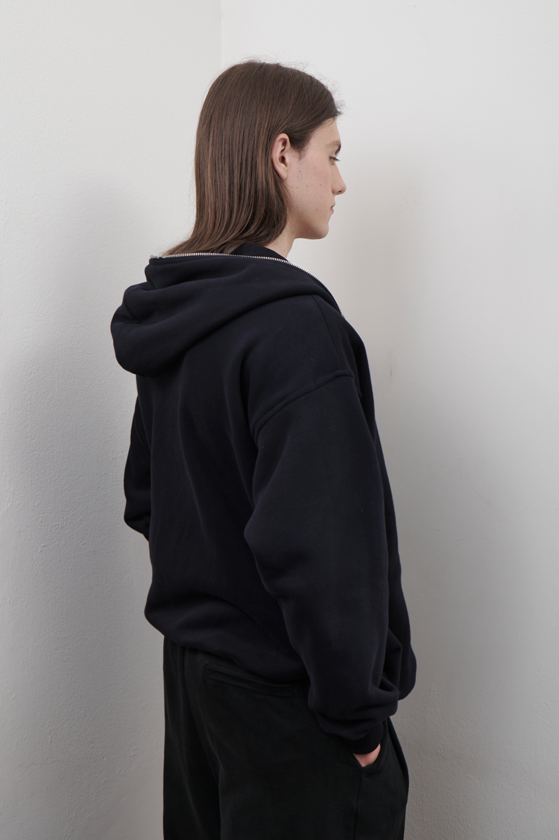 Campera hoodie oversize negro