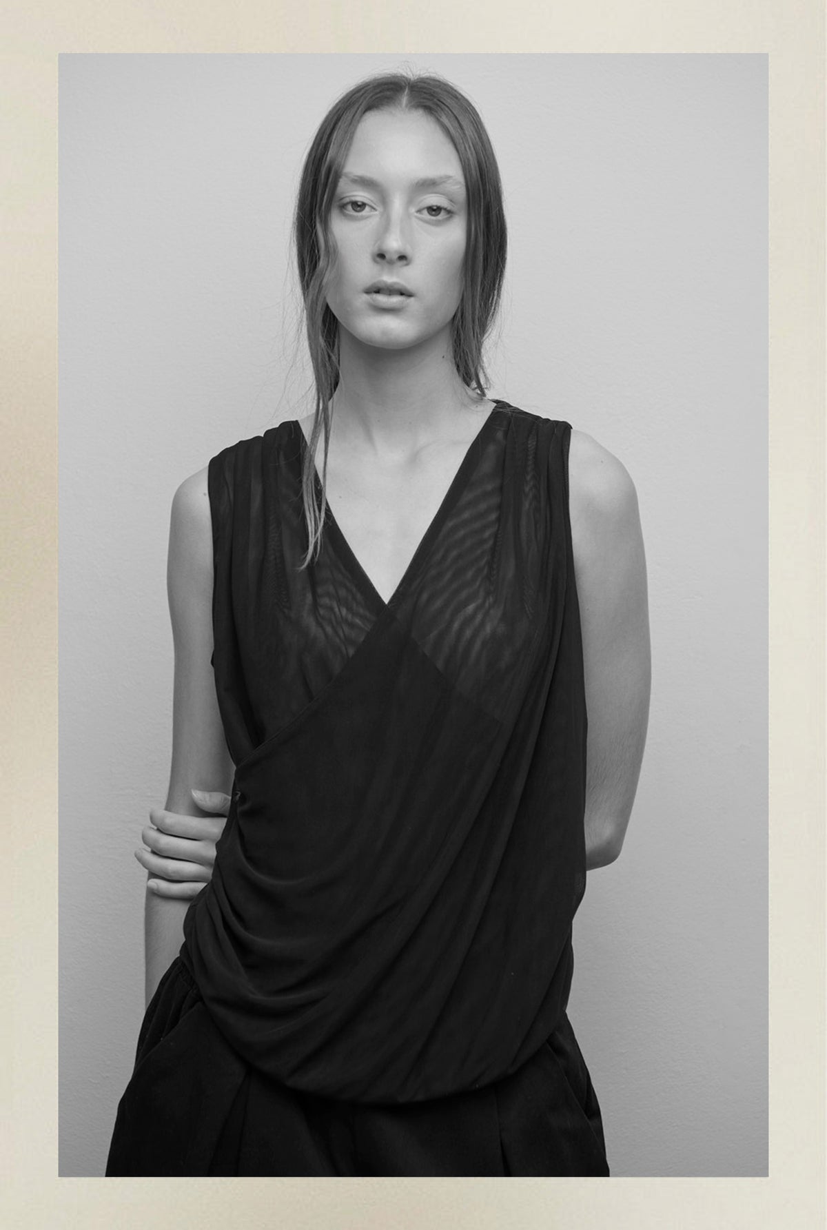 Blusa drapeada microtul