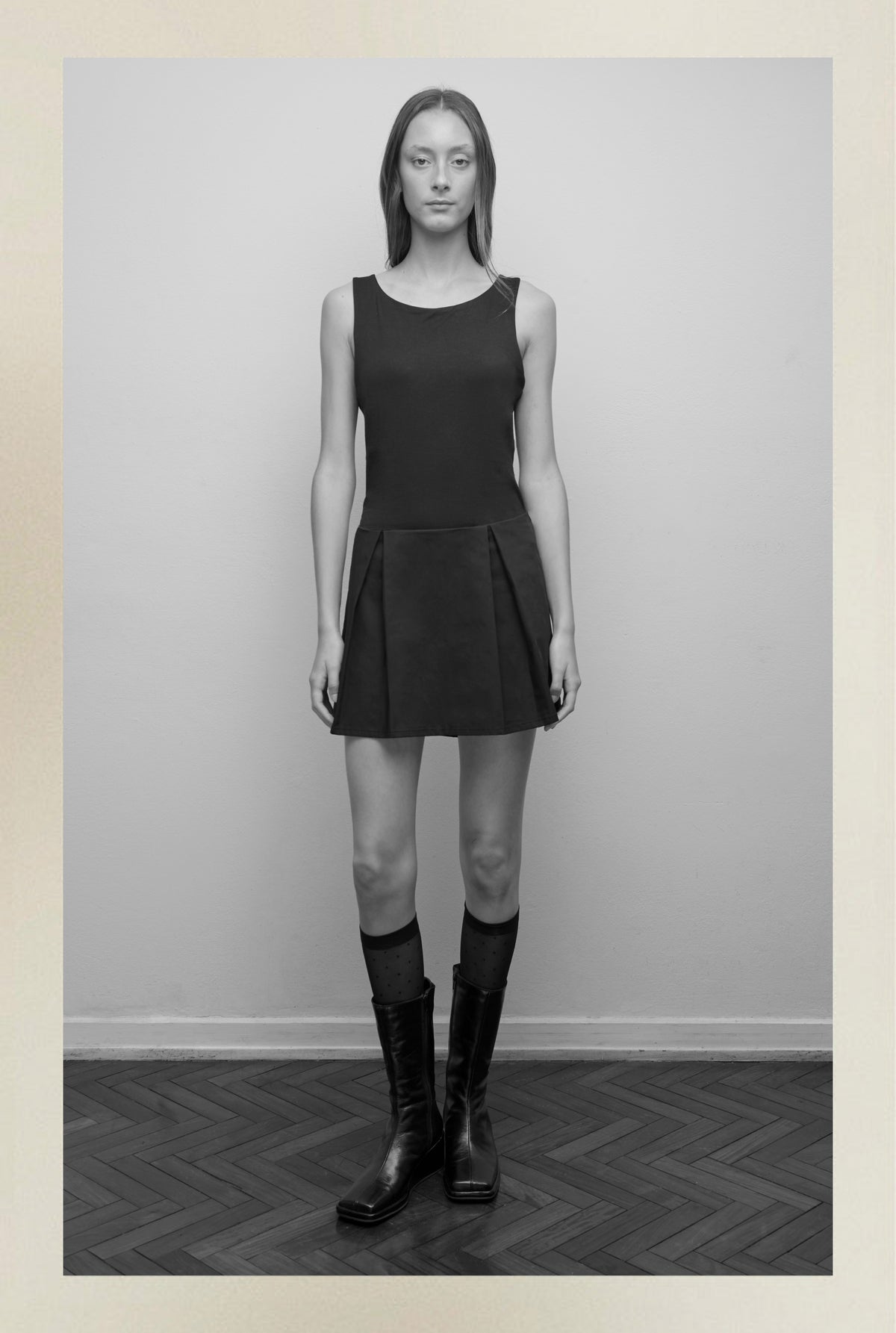 Vestido Tank plisado