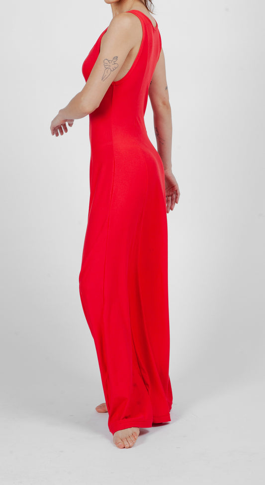 Vestido evasé rojo